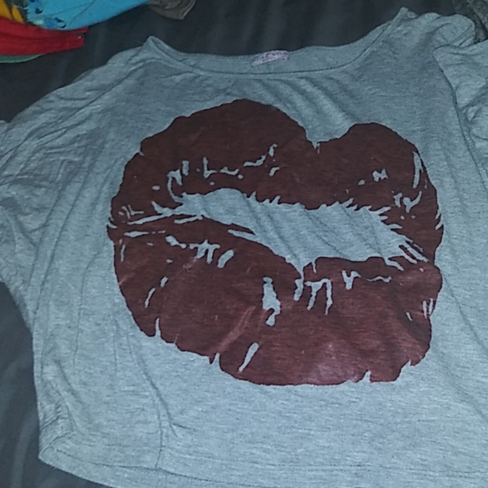 Off the shoulder grey crop top